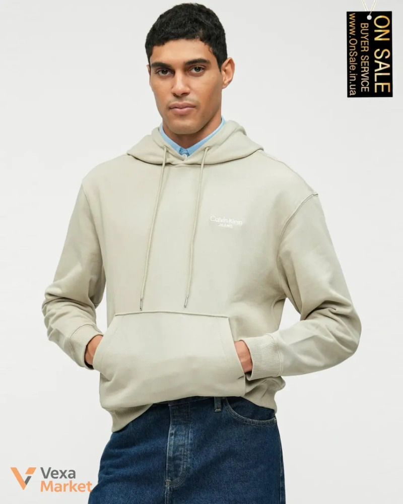 Худі Calvin Klein Jeans з капюшоном та кишенею-кенгуру — фото 4