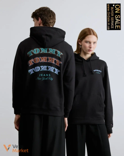 Худі Tommy Jeans чорне з написом New York City
