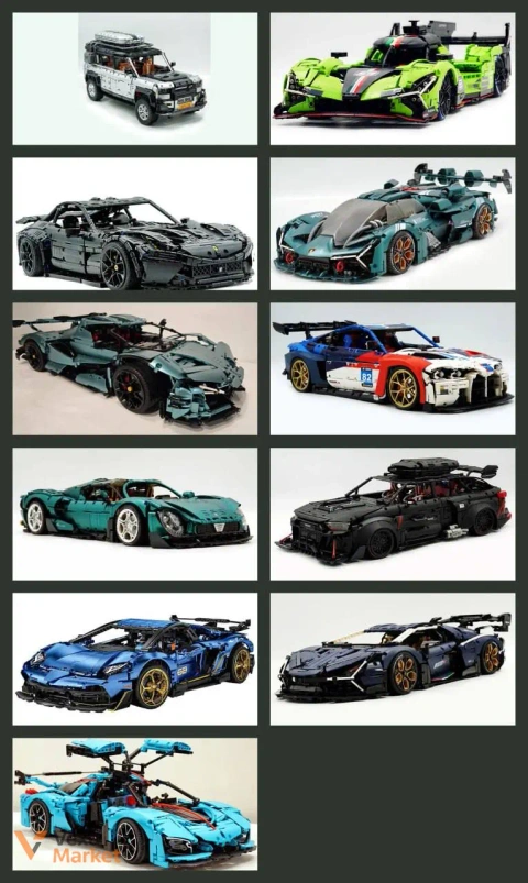 Колекційні конструктори автомобілів 1:8 (Land Rover, Lamborghini, Ferrari, BMW, Audi)