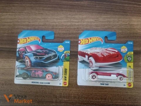 Колекційні машинки Hot Wheels Mercedes-Benz CLA та Twin Tags