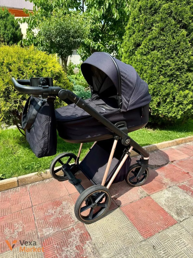 Коляска 2 в 1 Roan ivi Black ECO Rose Gold — фото 2