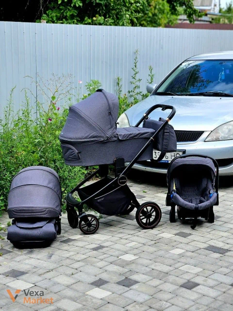 Коляска 3в1 Carrello Epica темно-сіра