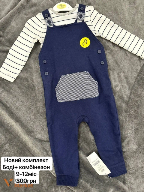 Комплект George боді + комбінезон та костюм з принтом ведмедика, розмір 80