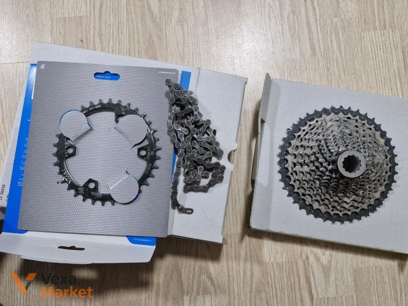 Комплект трансмиссии: Цепок KMC X11, Кассета Shimano SLX 11-42, Передняя звезда — фото 3