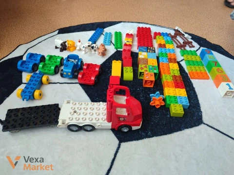 Конструктор LEGO Оригинал: Трактор, Животные, Машина с прицепом