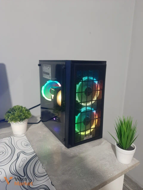 Корпус ATX Artline з боковим склом та 3 RGB кулерами