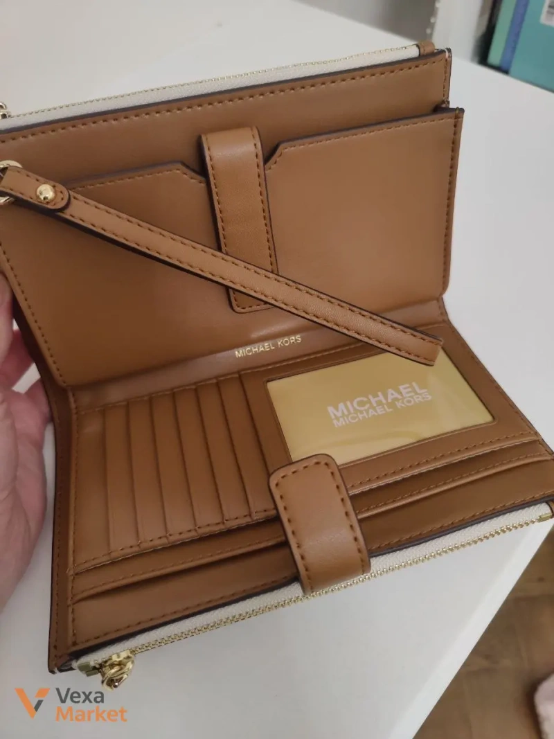 Кошелек MICHAEL Michael Kors бежевый — фото 3