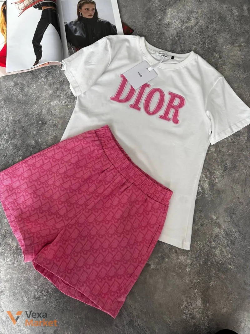 Костюм Dior жіночий білий з шортами — фото 2