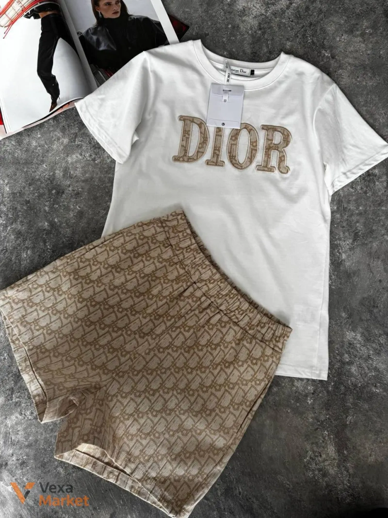 Костюм Dior жіночий білий з шортами — фото 4