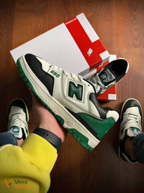 Кросівки чоловічі New Balance 550 Black & White & Green