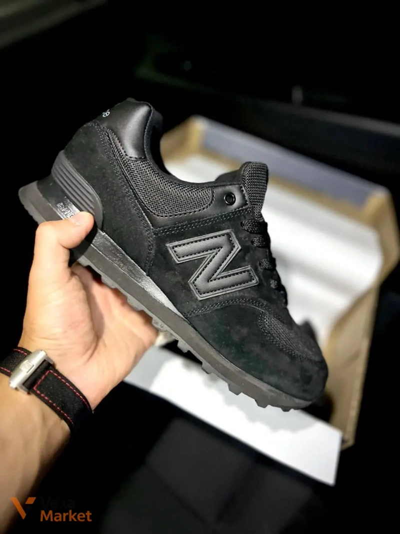 Кросівки чоловічі New Balance 574 All Black — фото 2