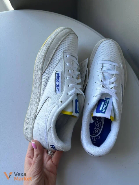 Кросівки чоловічі Reebok Prince натуральна шкіра замша сітка білі 45 розмір