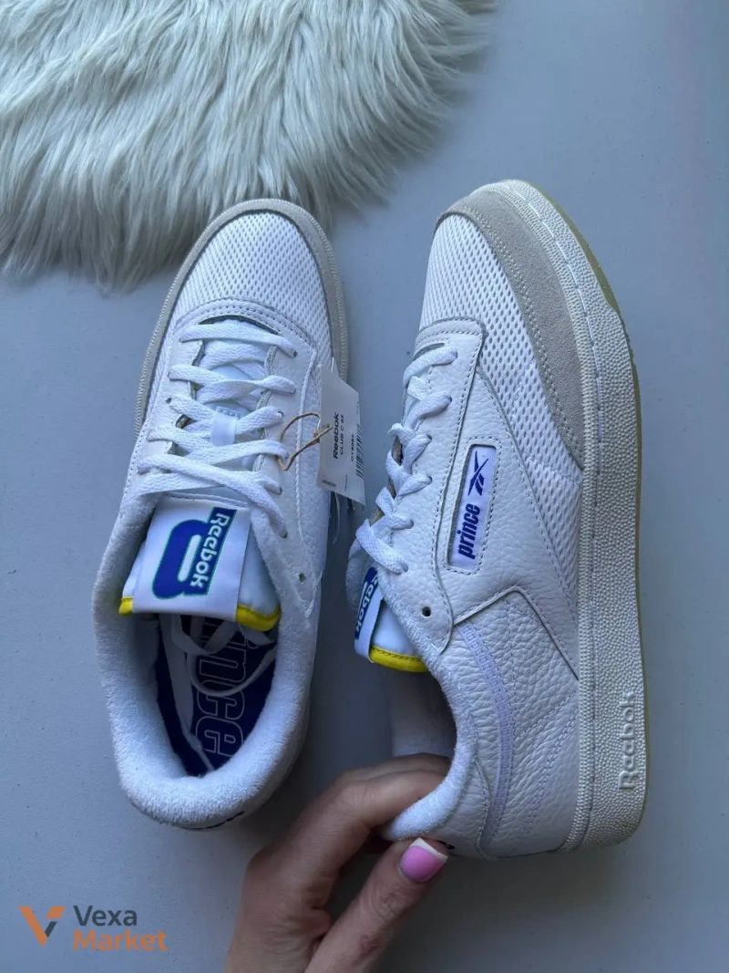 Кросівки чоловічі Reebok Prince натуральна шкіра замша сітка білі 45 розмір — фото 5