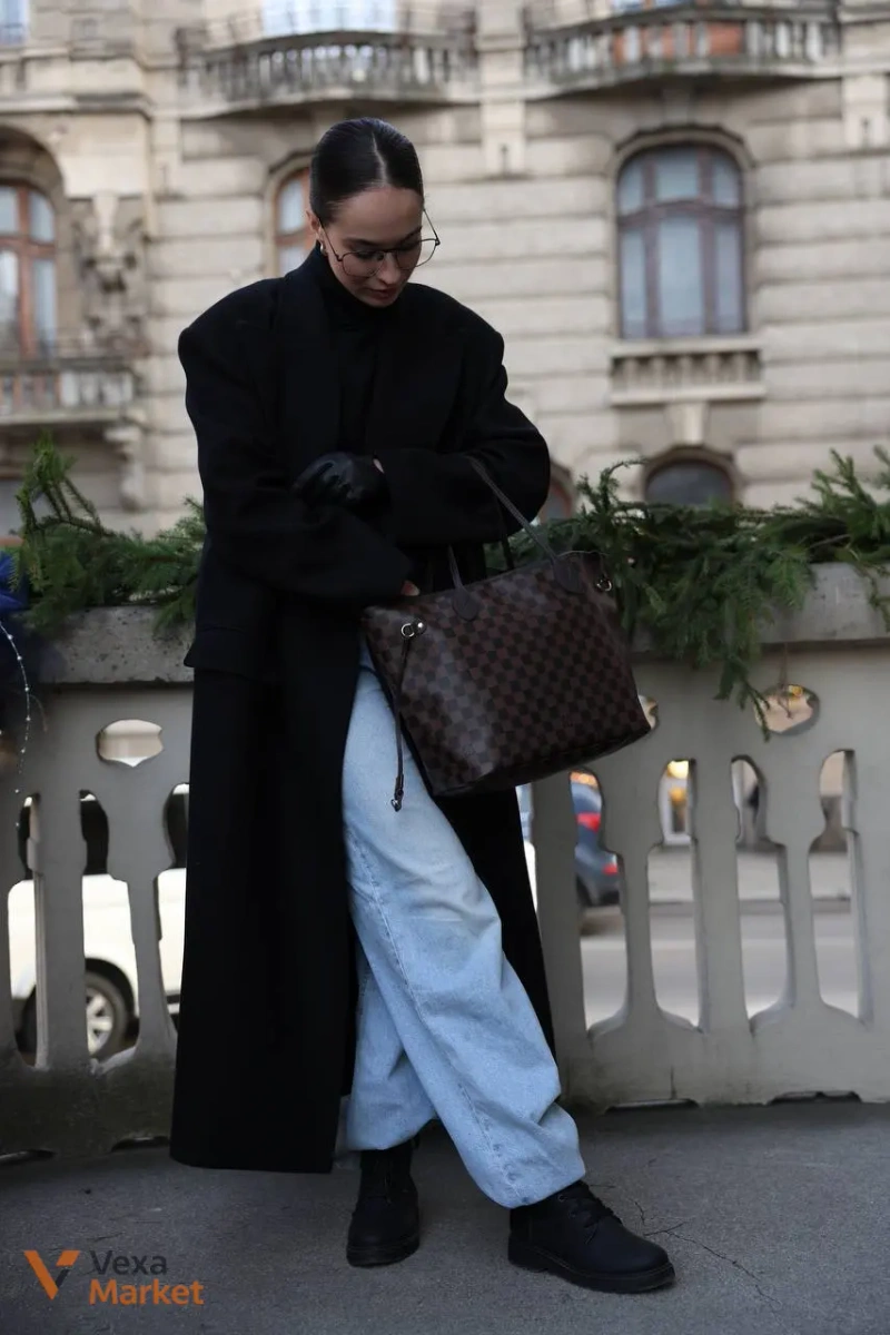 Louis Vuitton Neverfull сумка шкіра та канва — фото 2