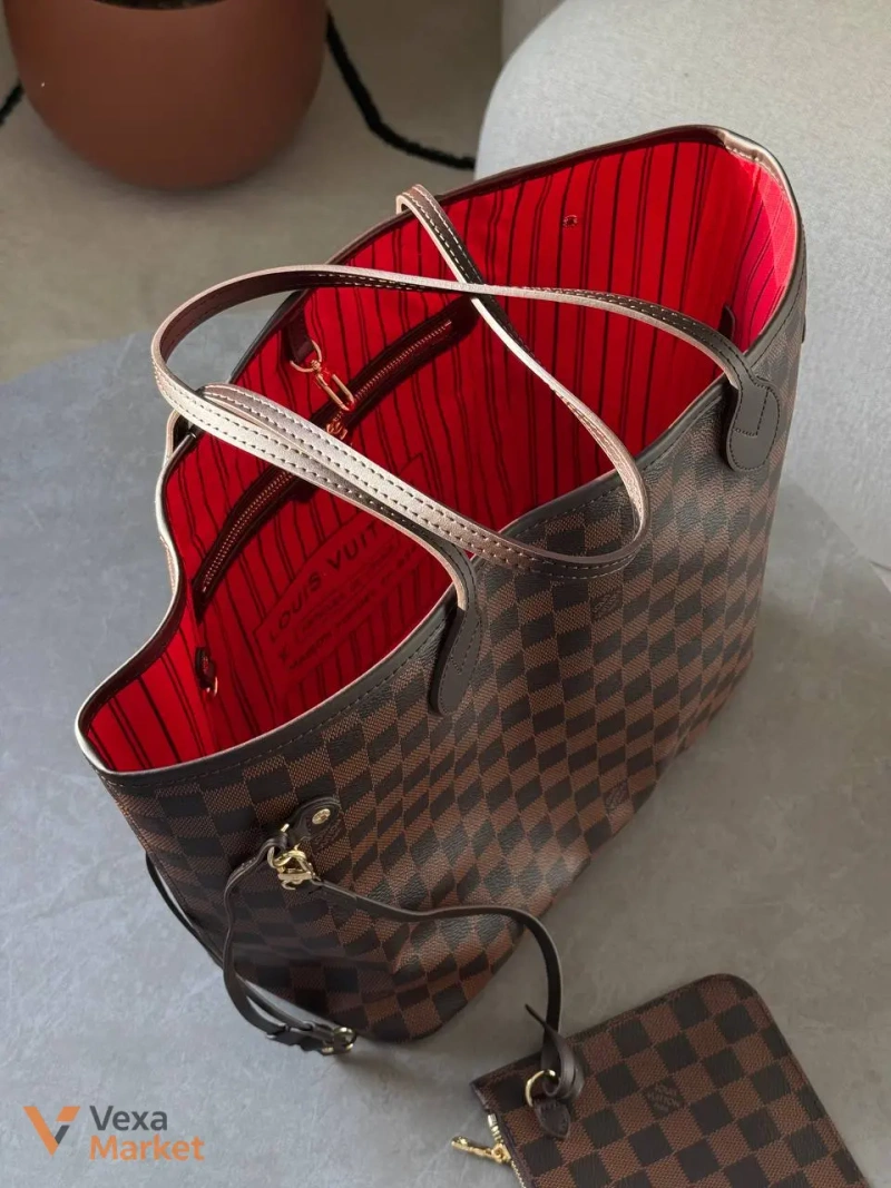 Louis Vuitton Neverfull сумка шкіра та канва — фото 3