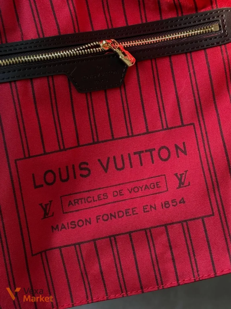 Louis Vuitton Neverfull сумка шкіра та канва — фото 5