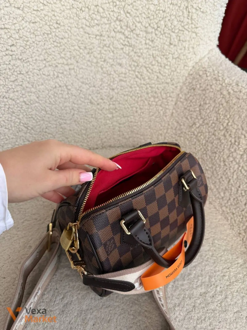 Louis Vuitton Speedy сумка шкіра/канва — фото 6