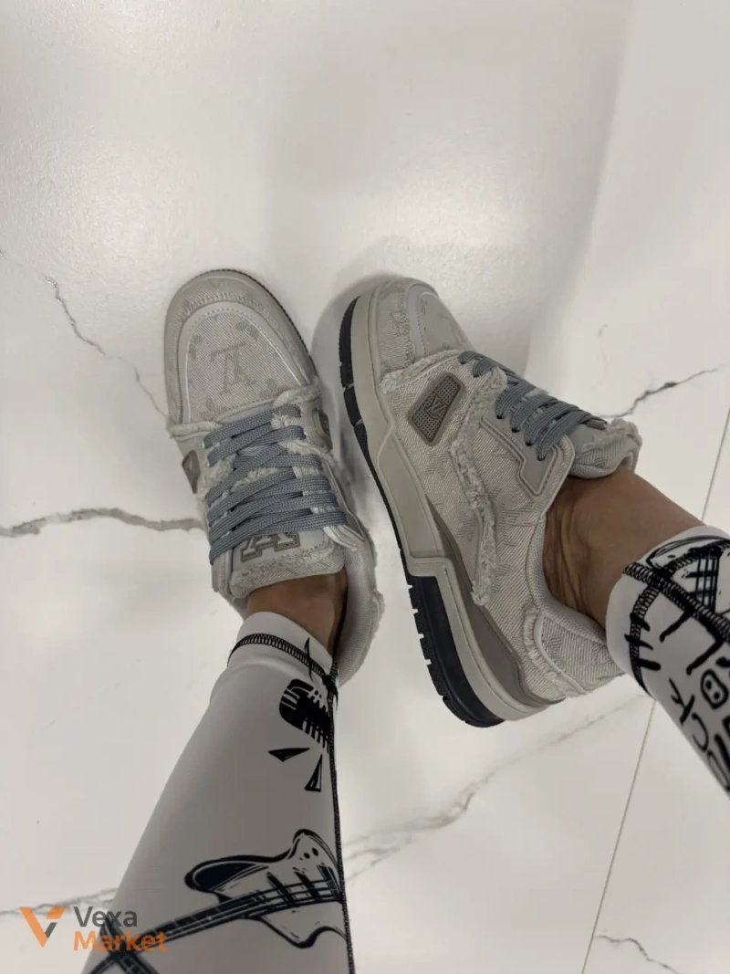 Louis Vuitton Trainer Grey шкіра, текстиль — фото 4