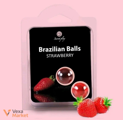 Масажні кульки Brazilian Balls Полуниця, 2шт