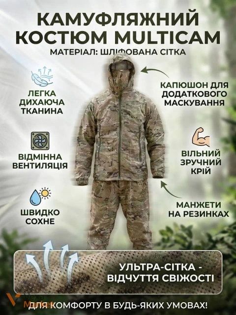 Маскувальний костюм Multicam (сітка)