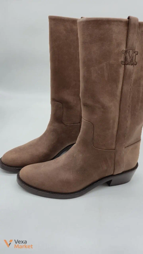Max Mara чоботи до литок, колір кемел, розмір 39