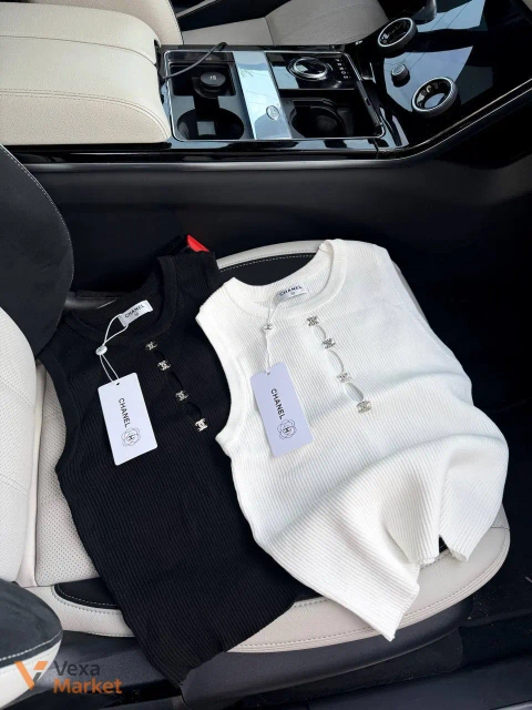 Майка Chanel жіноча біла та чорна
