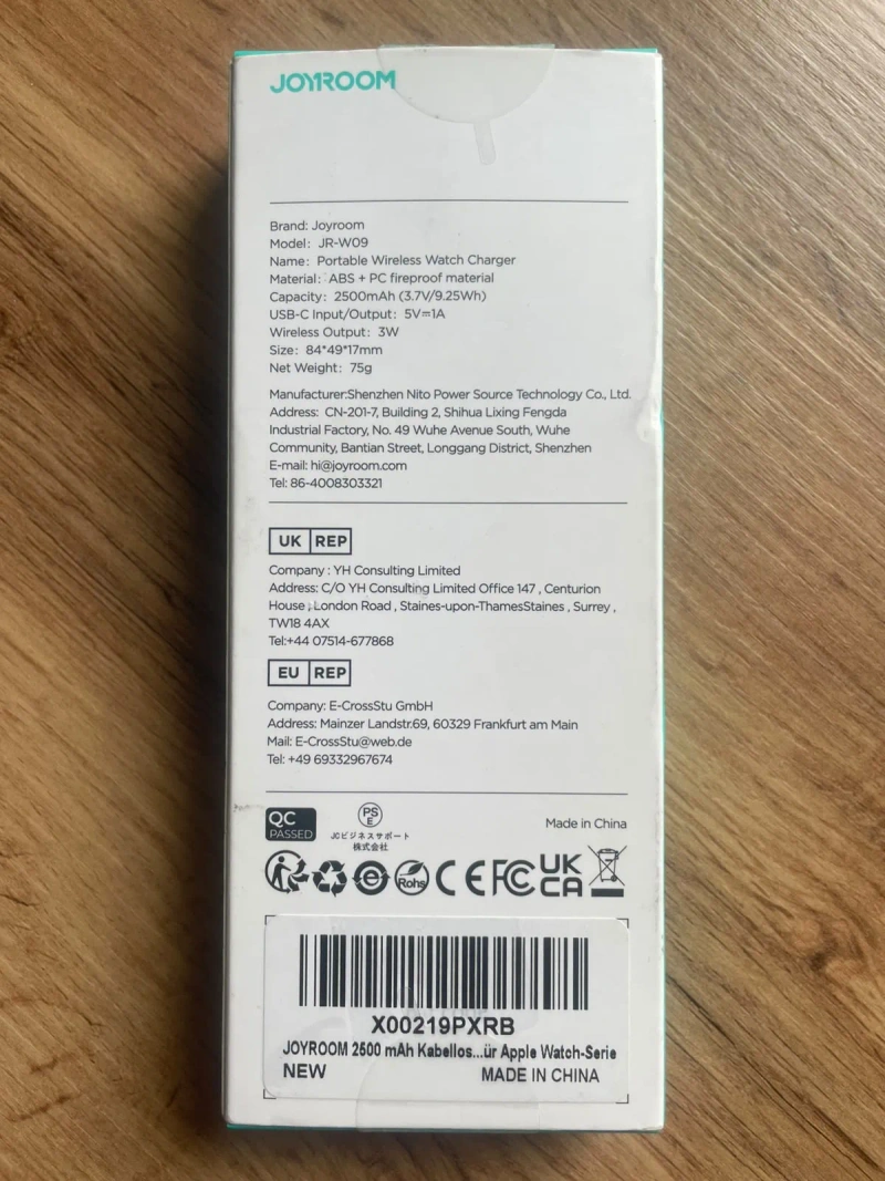 МБ JOYROOM JR-W09 2500 mAh з бездротовою зарядкою для Apple Watch — фото 2