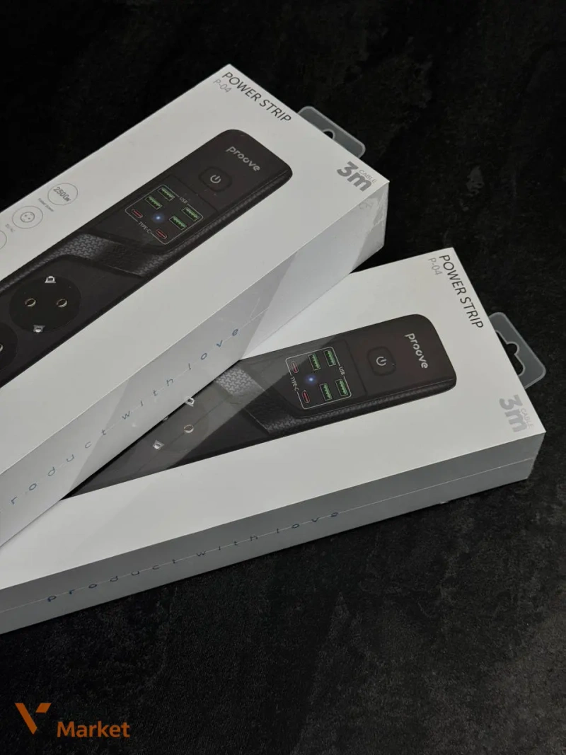 Мережевий фільтр Proove Power Strip P-04 (4 розетки + 4 USB + 2 Type-C) 3M — фото 2