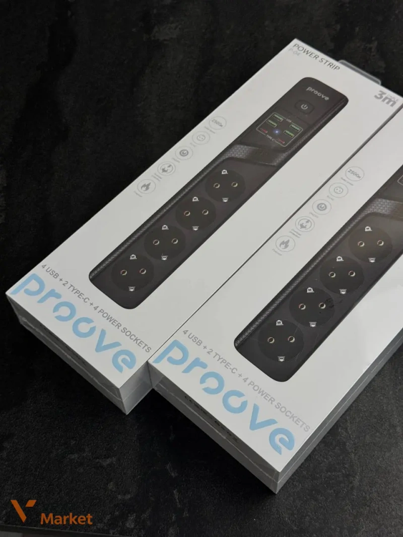 Мережевий фільтр Proove Power Strip P-04 (4 розетки + 4 USB + 2 Type-C) 3M — фото 3