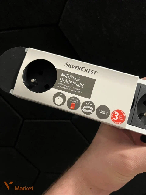 Мережевий фільтр SilverCrest алюмінієвий на 6 розеток
