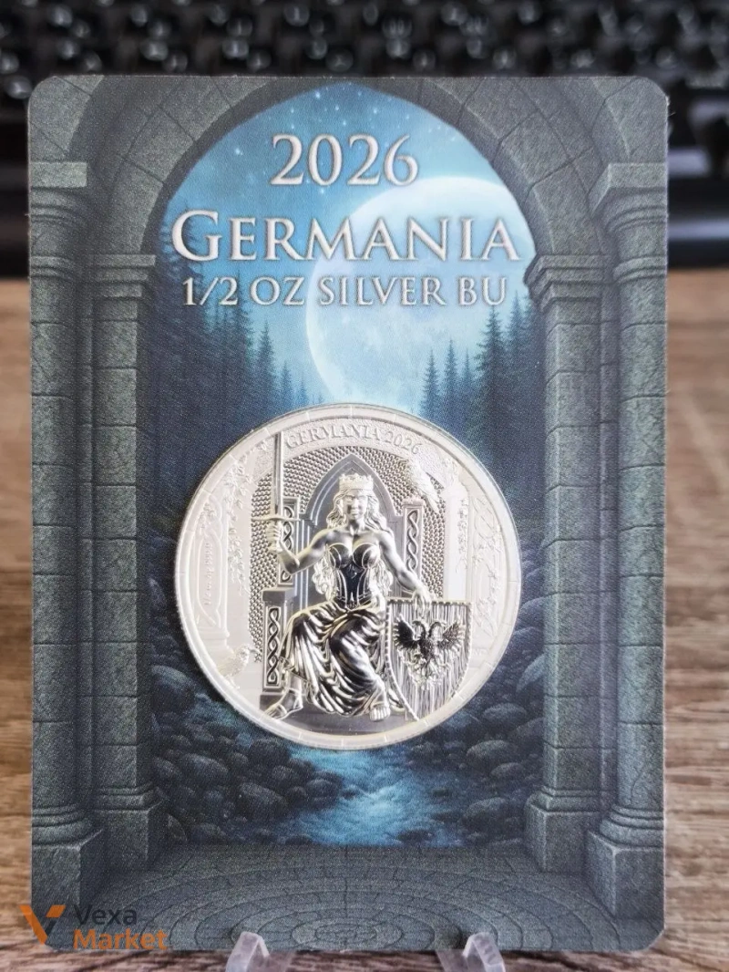 Монета Germania 2026 1/2 унції срібло BU в блістері