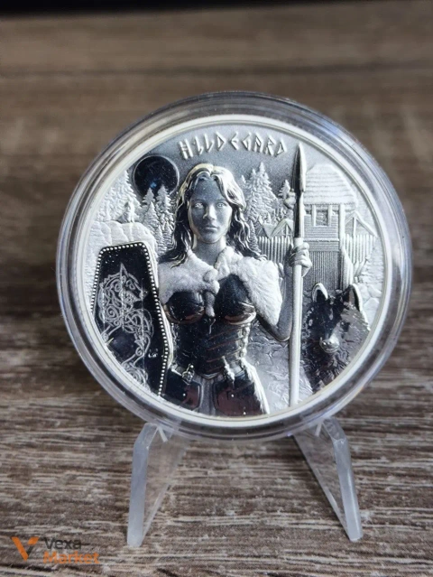 Монета "Валькірія Хільдегард" Germania 2022 1 oz Ag999.9 5 Mark