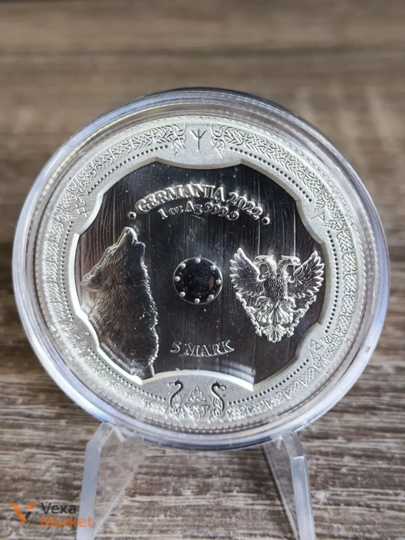 Монета "Валькірія Хільдегард" Germania 2022 1 oz Ag999.9 5 Mark — фото 2