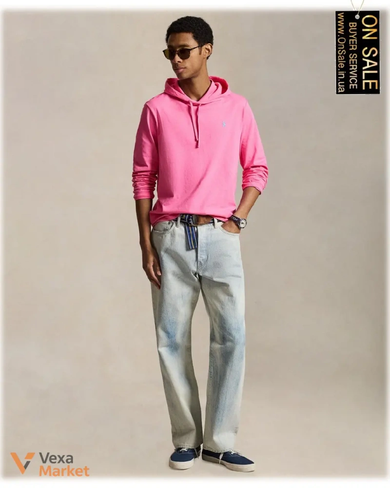 Мужская футболка Polo Ralph Lauren с длинным рукавом и капюшоном — фото 4