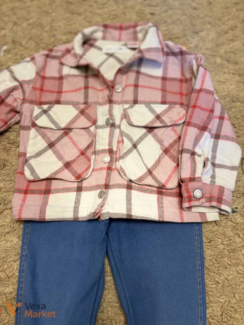 Набор для девочки Zara: рубашка и джинсовые лосины, 4-5 лет