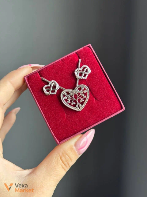Набор украшений: кулон "Дерево жизни" и серьги "Сердце бесконечности"