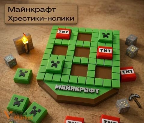 Настільна гра Хрестики-нолики "Майнкрафт"