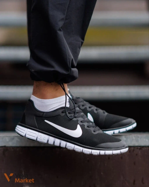 Nike Free Run 3.0 V2 Silver White Black кроссовки