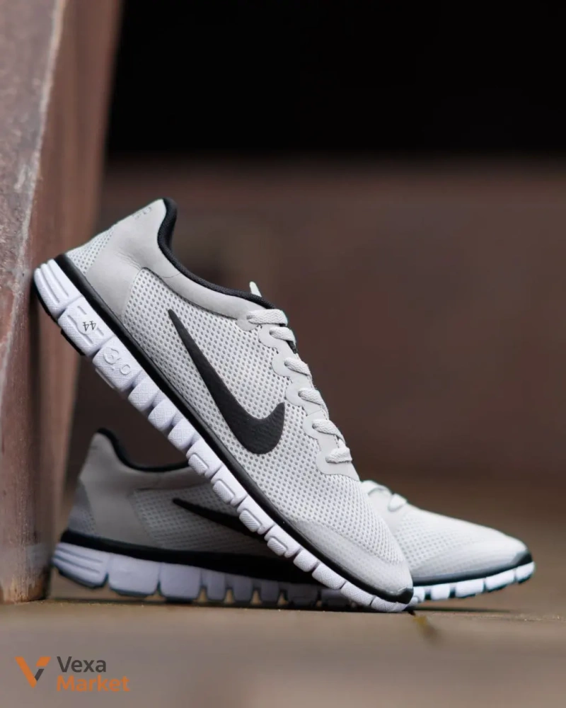 Nike Free Run 3.0 V2 Silver White Black кроссовки — фото 3