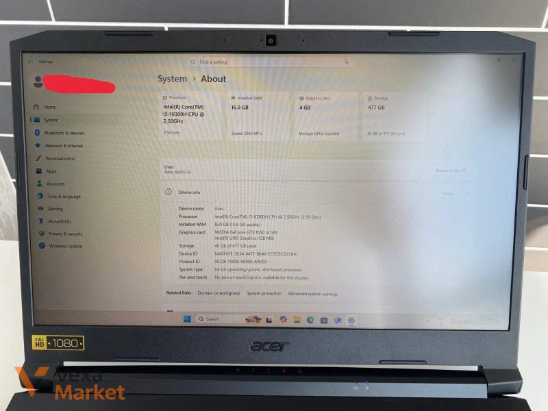 Ноутбук Acer Nitro 5 AN515-55 Intel Core i5-10300H/16GB DDR4/SSD NVMe 512GB/NVIDIA GeForce GTX 1650 — фото 6