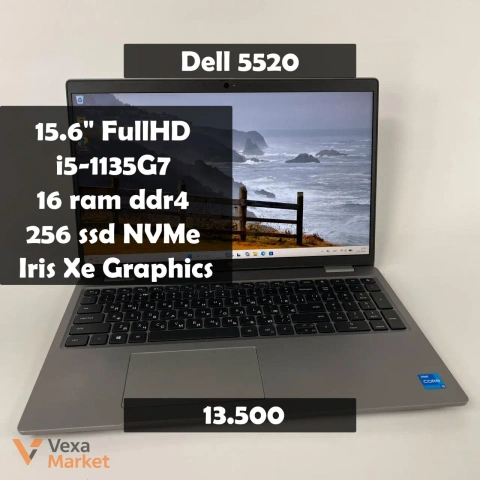 Ноутбук Dell Latitude 5520 15.6" FullHD, Intel Core i5-1135G7, 16GB RAM, 256GB SSD