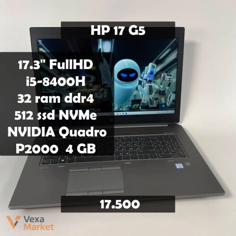 Ноутбук HP zBook 17 G5 з Intel Core i5-8400H, 32GB RAM, 512GB SSD та NVIDIA Quadro P2000
