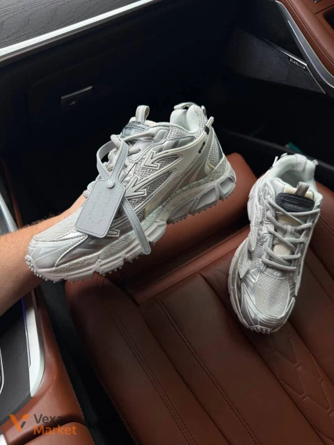 Off-White Be Right Back Silver Grey кроссовки кожа/текстиль
