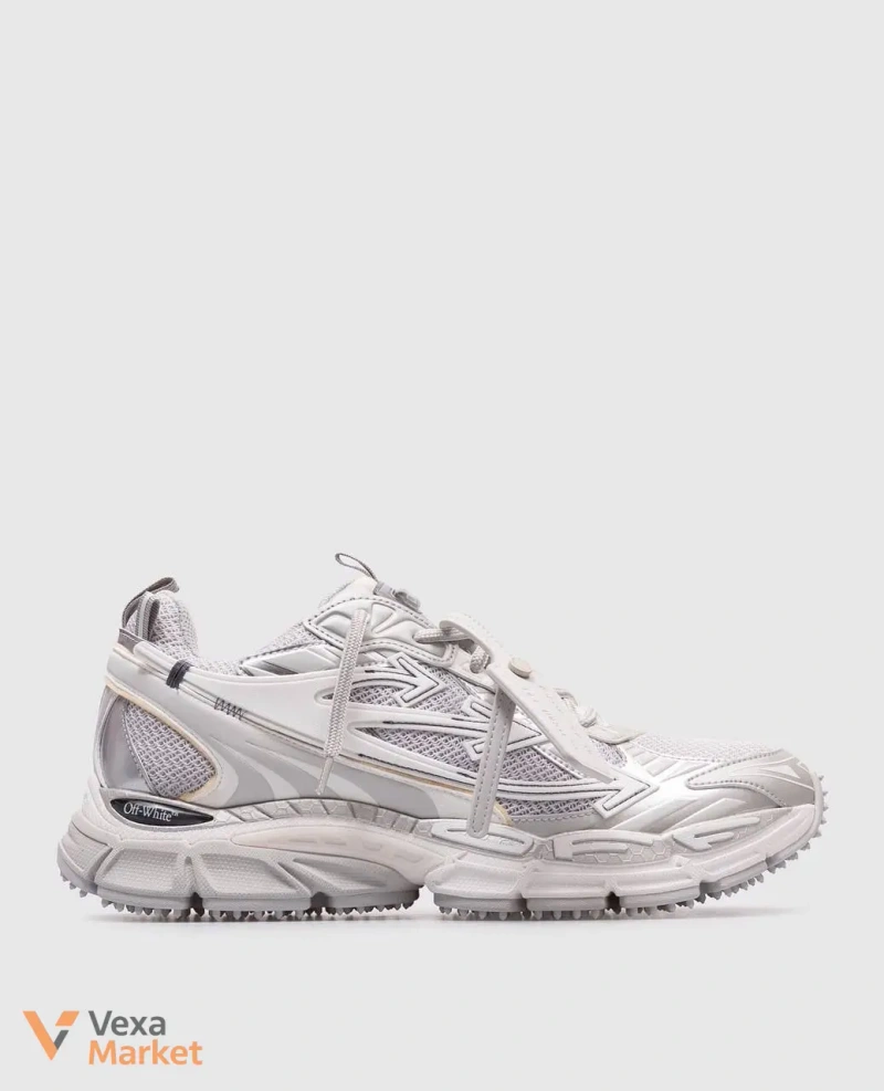 Off-White Be Right Back Silver Grey кроссовки кожа/текстиль — фото 2