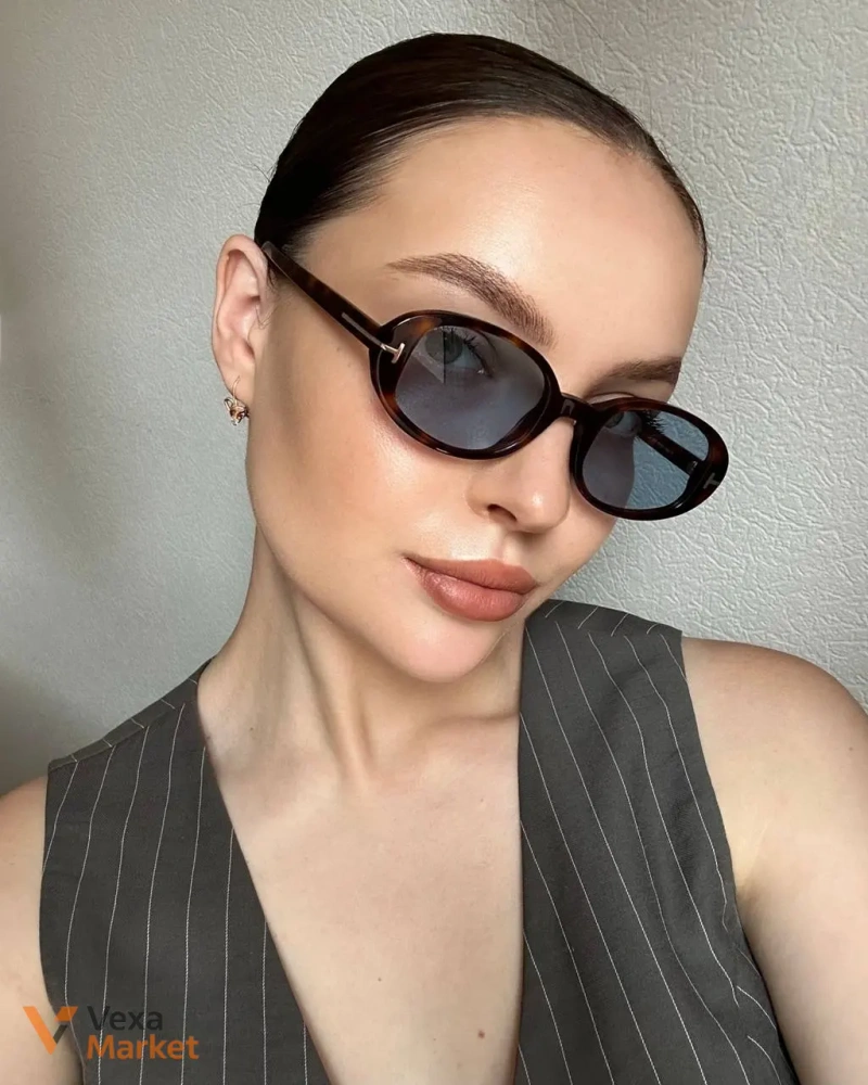 Окуляри TOM FORD IGGY FT1364 Гавана з блакитною лінзою — фото 3
