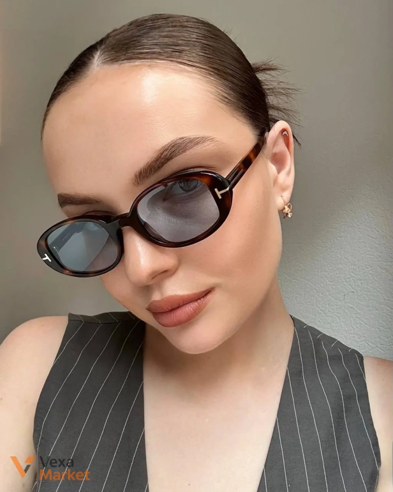 Окуляри TOM FORD IGGY FT1364 Гавана з блакитною лінзою — фото 5