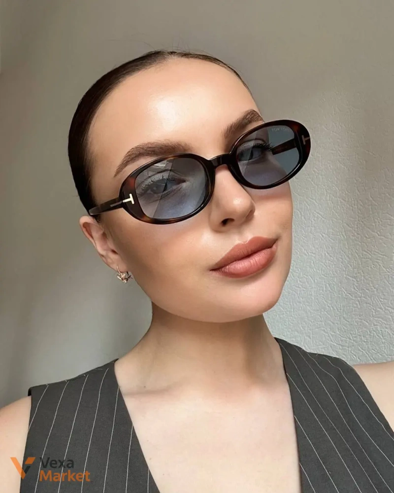 Окуляри TOM FORD IGGY FT1364 Гавана з блакитною лінзою — фото 7