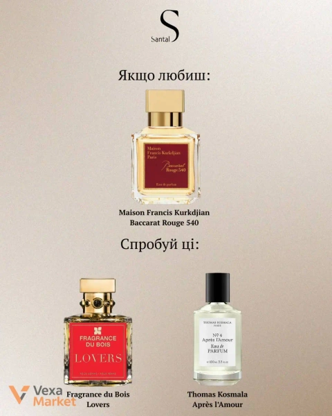 Парфуми Maison Francis Kurkdjian Baccarat Rouge 540, Fragrance du Bois Lovers, Thomas Kosmala Après l’amour N°4