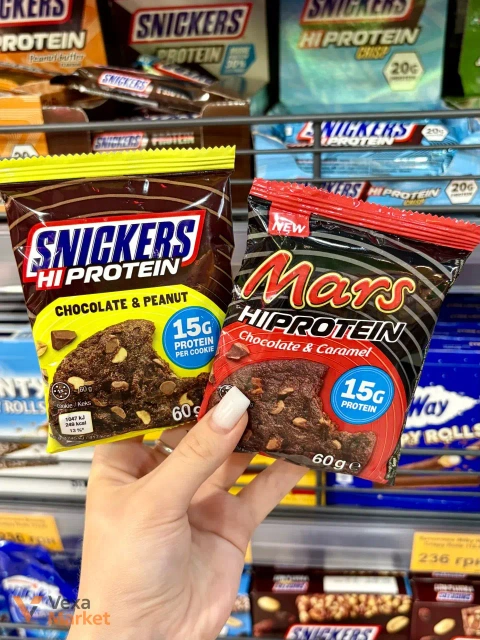 Печиво Snickers Hi-Protein Choc Peanut / Mars Salted Caramel Cookie 60г