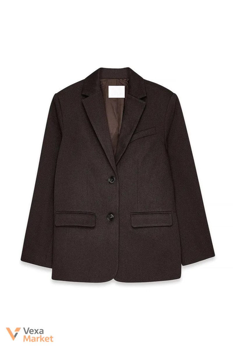 Піджак NA-KD Oversized Twill Blazer Коричневий — фото 3